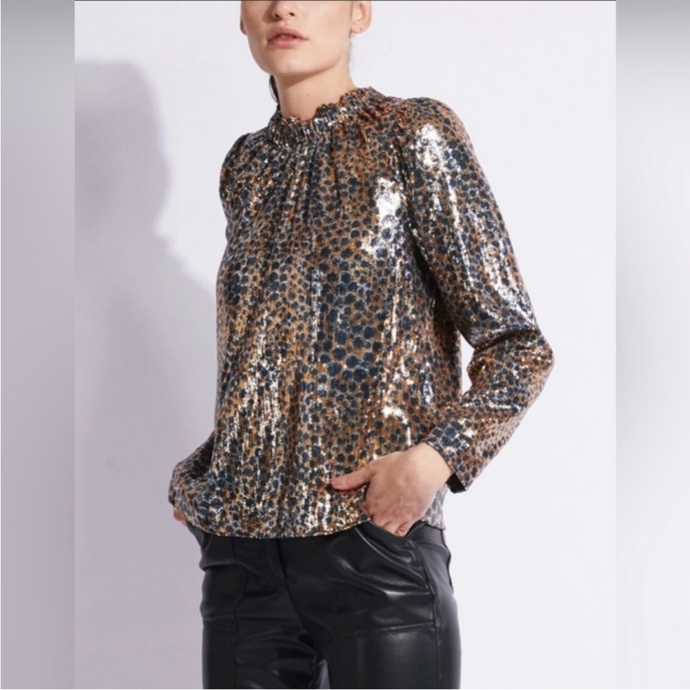 Sequin Leopard Print Top - Sea New York